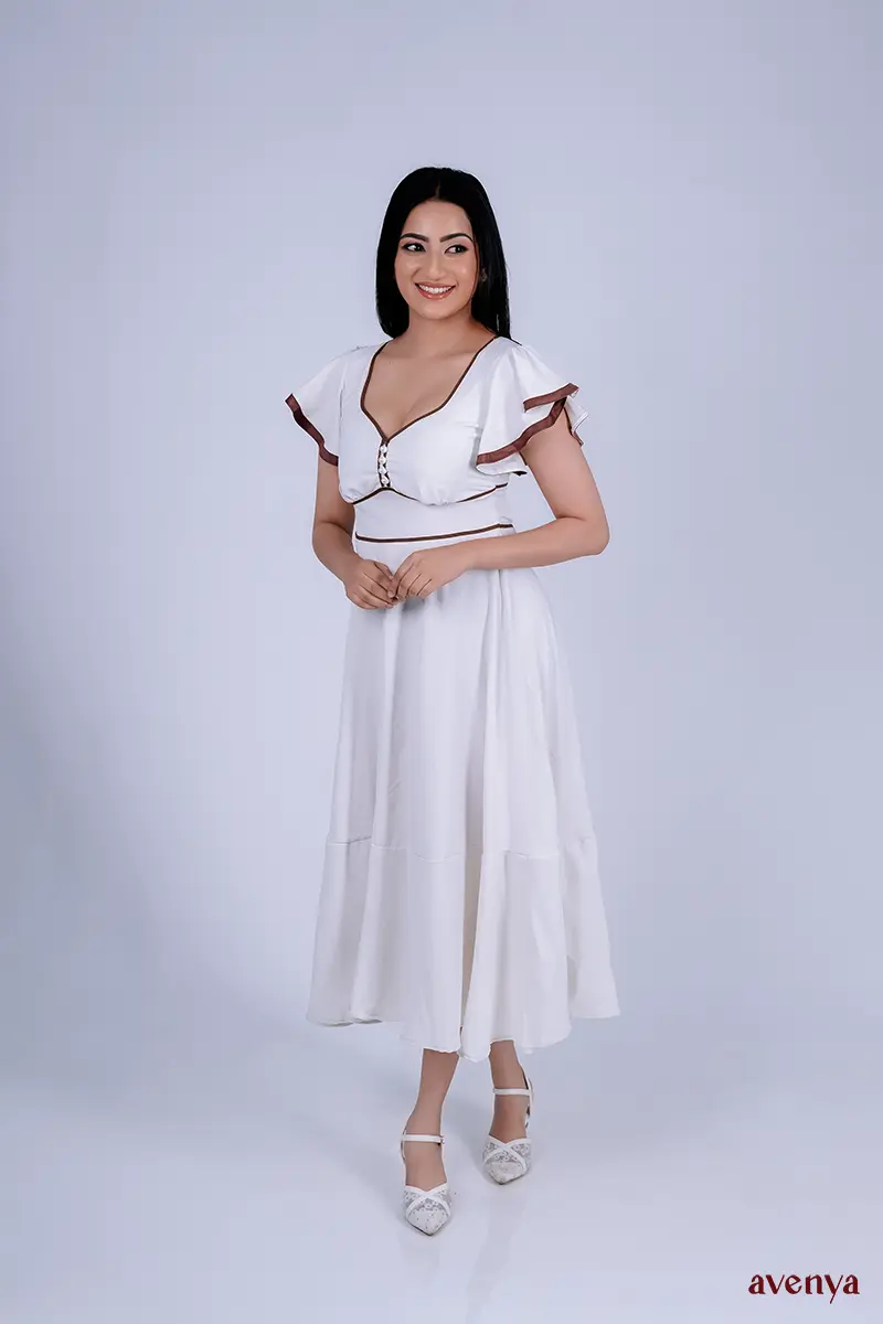 Cream-Flutter-Sleeve-Midi-4