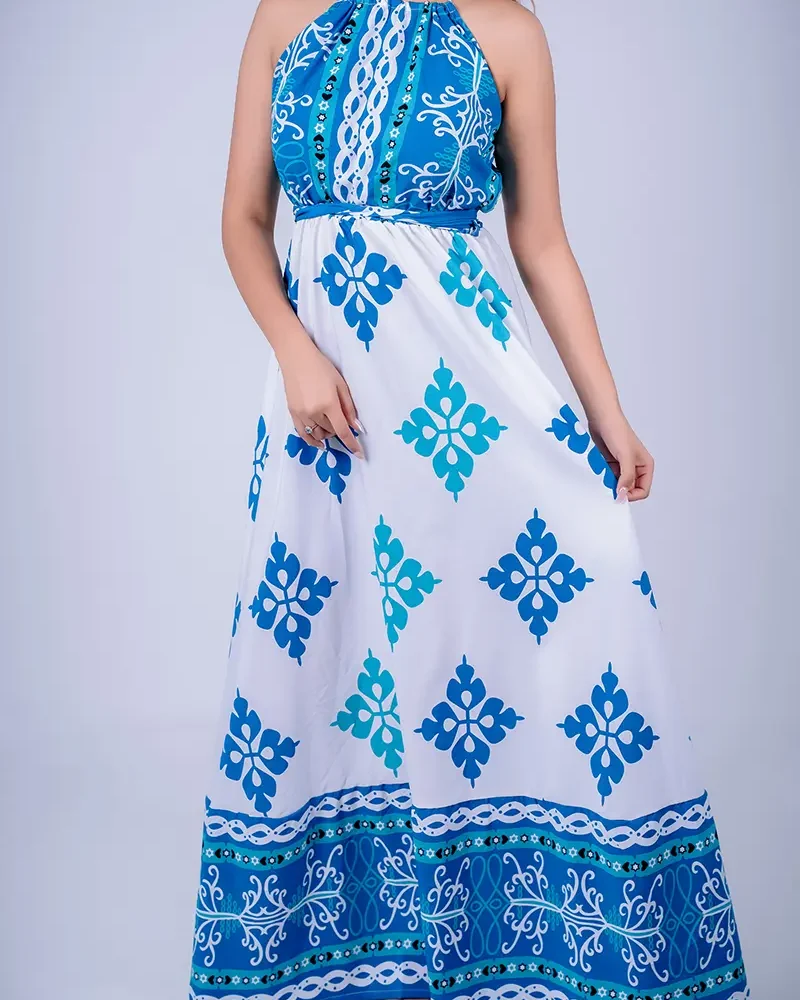 Halter-blue-flora-maxi