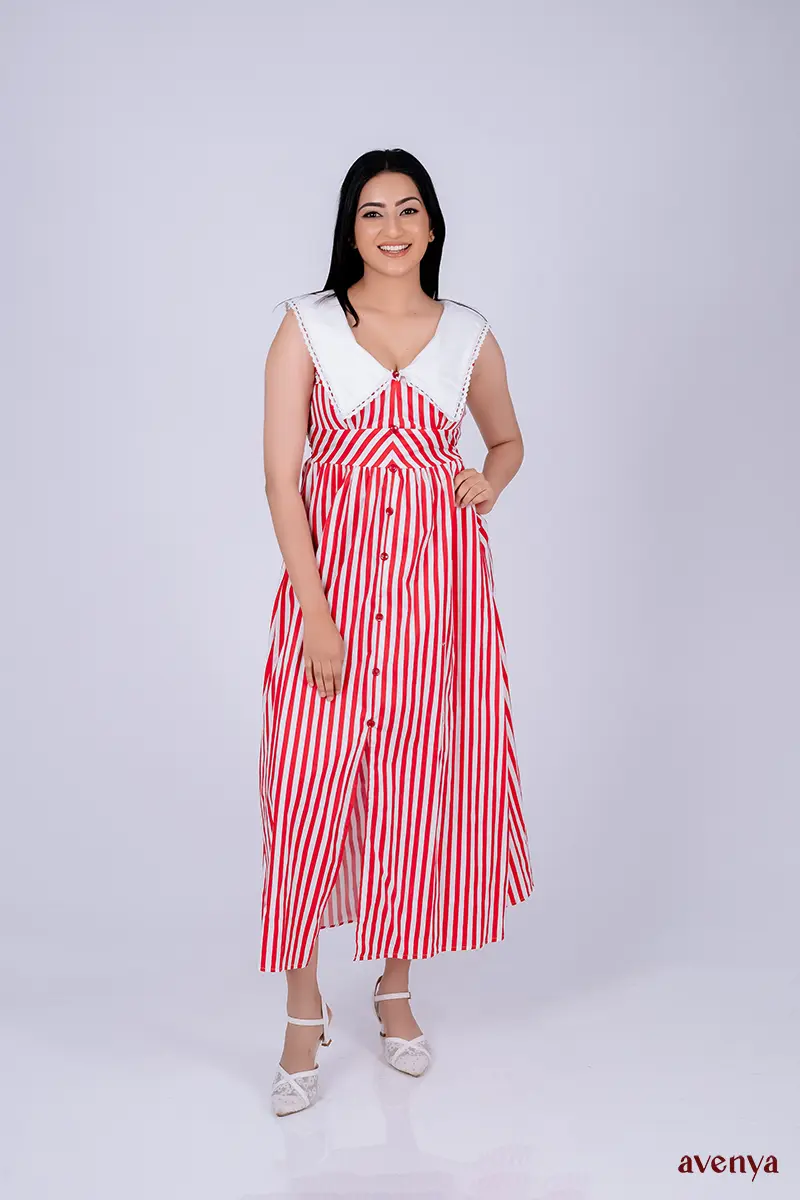 Striped-Sailor-Collar-Maxi